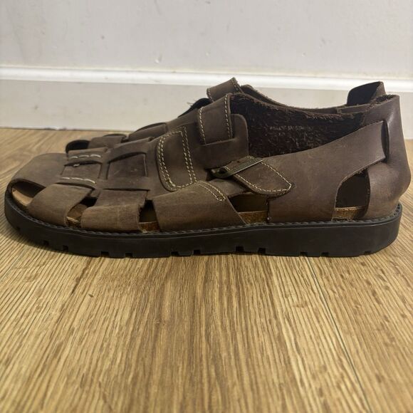 American Eagle Fisherman Sandals Men’s Sz 11 Brown Leather Shoes Chunky Y2K main image 4